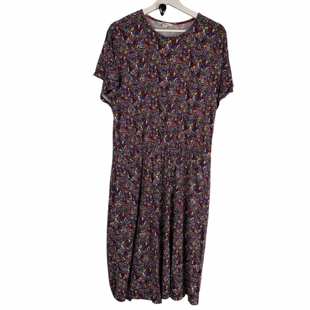 Boden Multicolor Paisley Jersey Dress size 14L